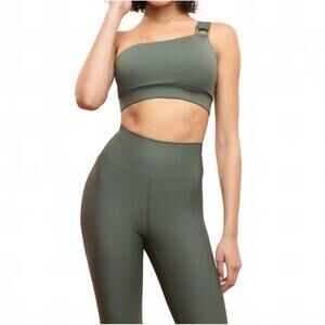 NEW HEROINE SPORT o-bra one-shoulder sports bra in sage